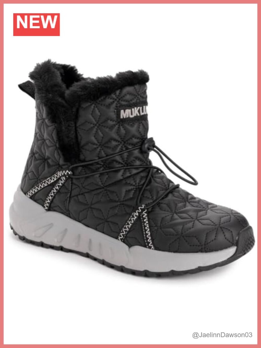MUK LUKS Women's Mid-Calf Snow Boots Memory Foam Faux Fur Trim